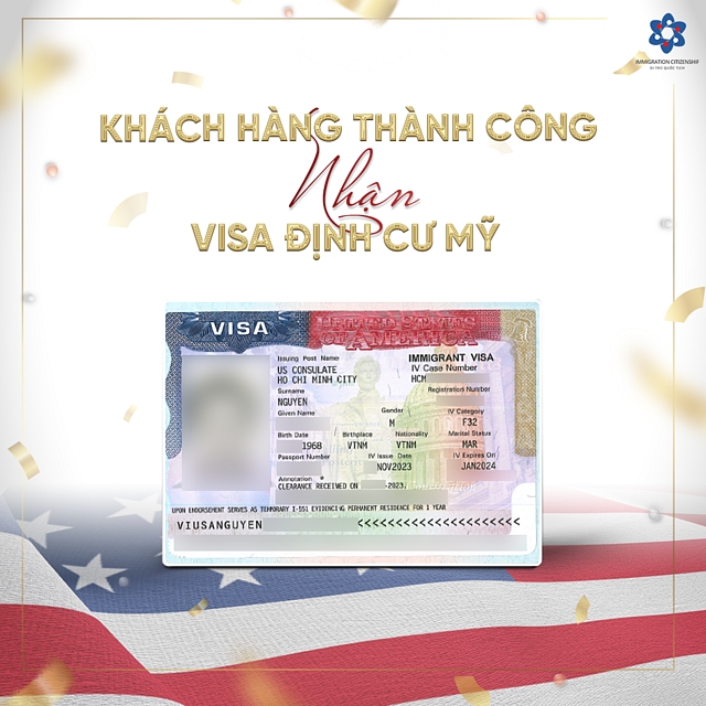 Khách hàng nhận visa định cư Mỹ diện F3