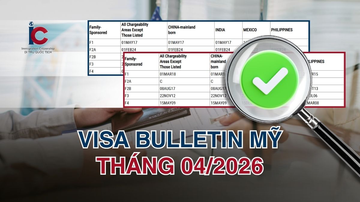 Visa Bulletin Mỹ tháng 04-2026